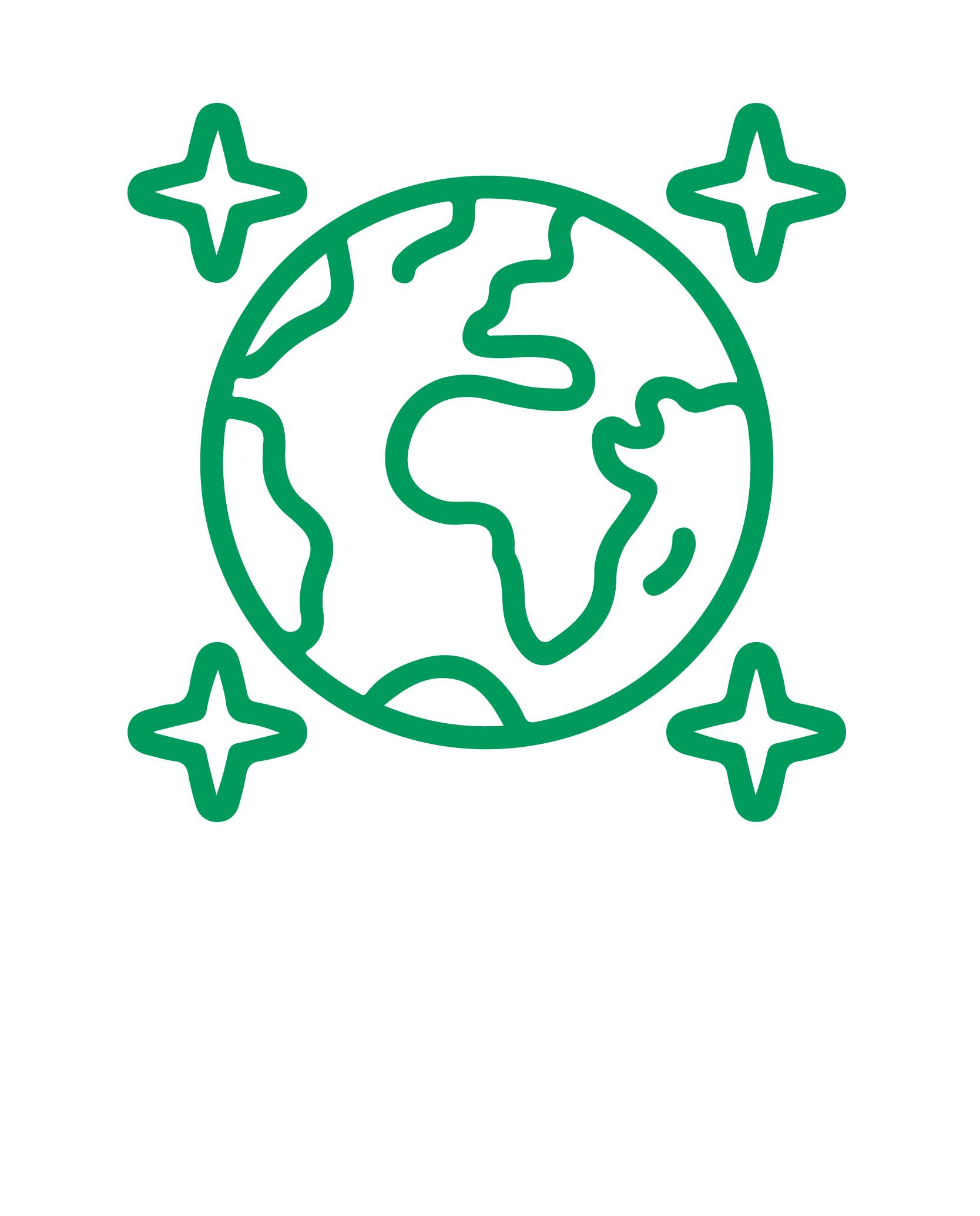 Illustration of earth and stars