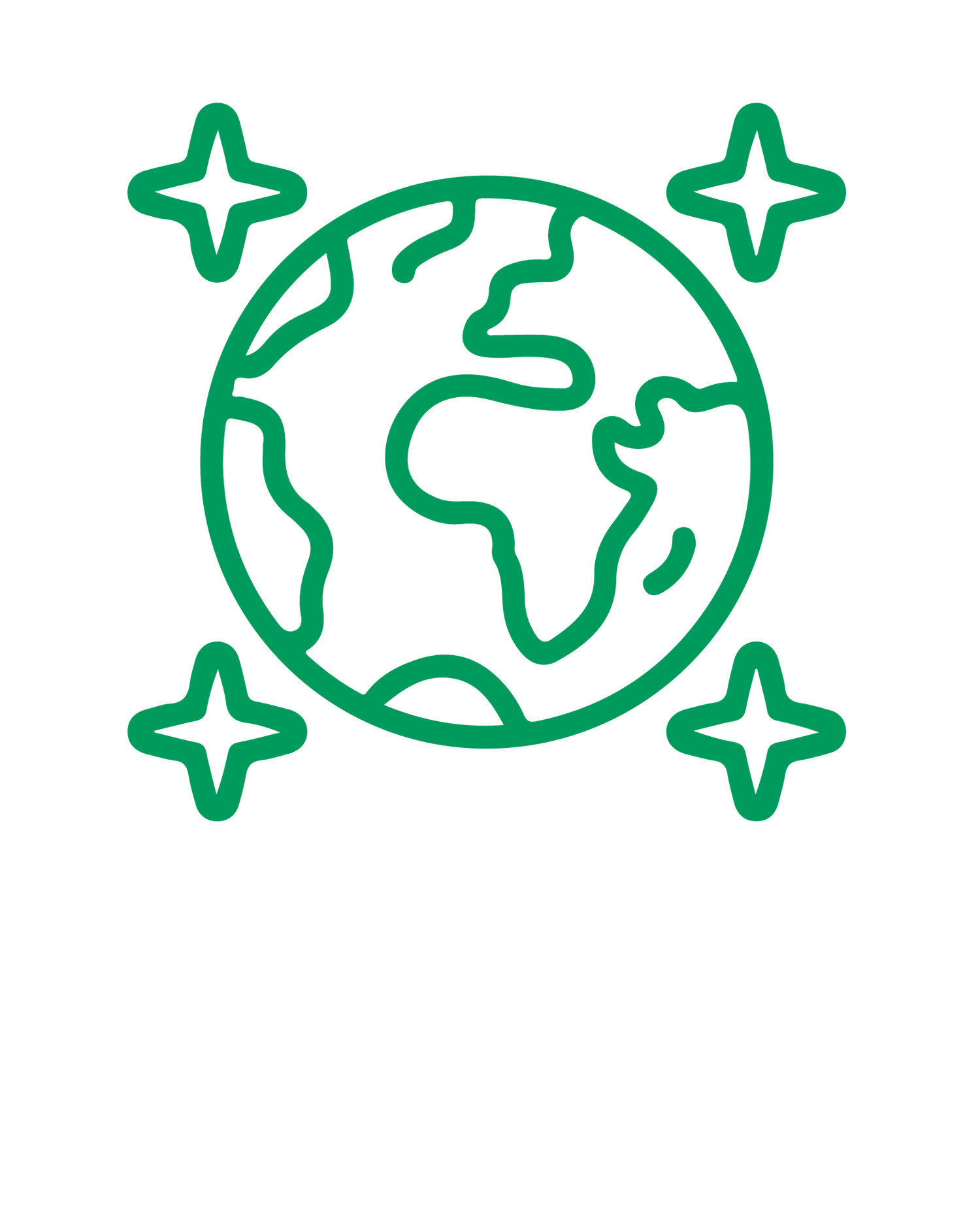 Illustration of earth and stars