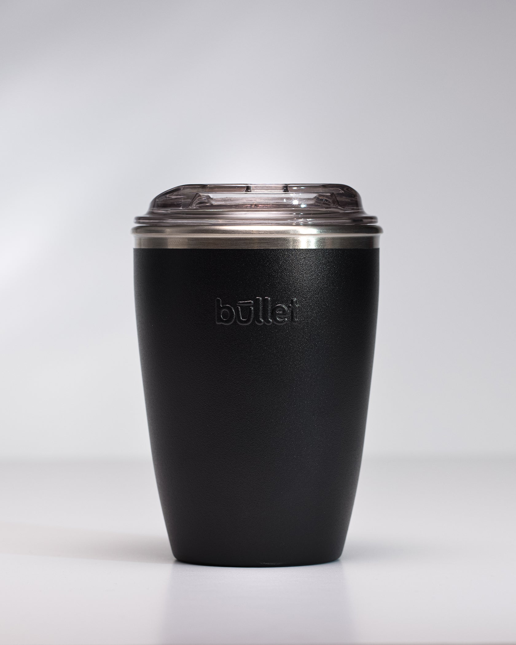 8oz black reusable coffee cup